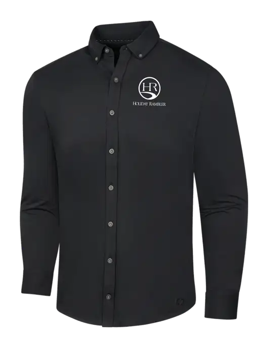 OGIO Blacktop Modern Code Stretch Button-Up Shirt w/Holiday Rambler Logo