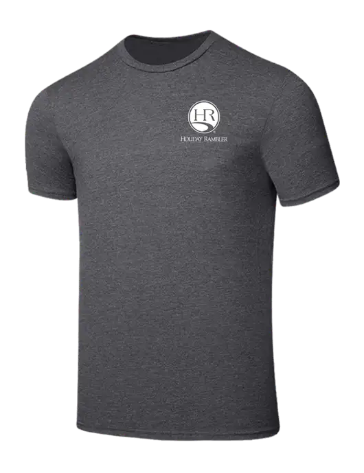 Seriously Soft Heathered Charcoal T-Shirt w/Holiday Rambler Logo