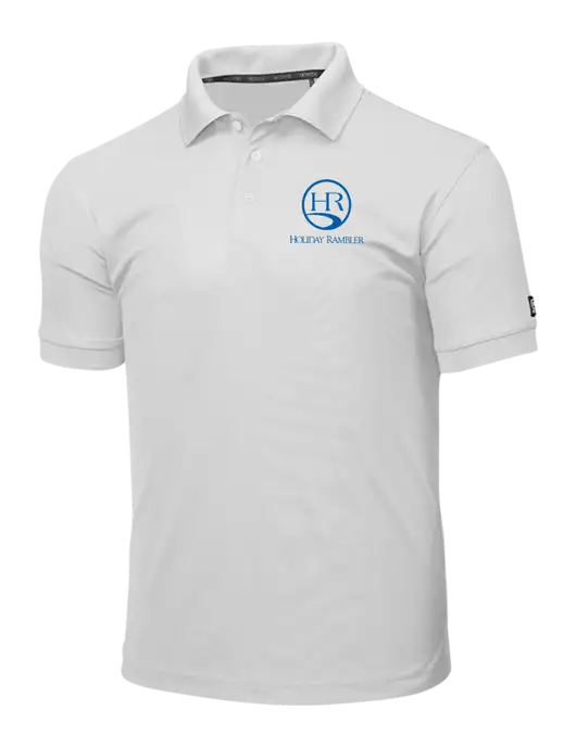 OGIO Bright White Caliber 2.0 Polo w/Holiday Rambler Logo