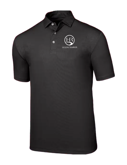 Callaway Birdseye Black Polo w/Holiday Rambler Logo