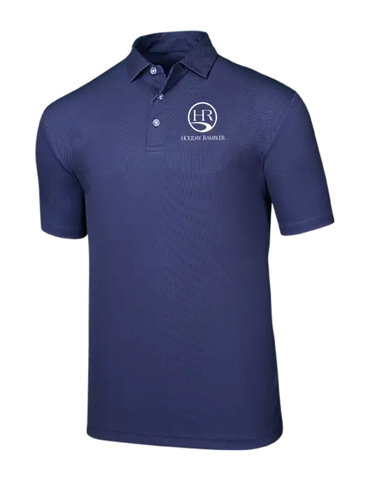 Callaway Birdseye Navy Polo w/Holiday Rambler Logo