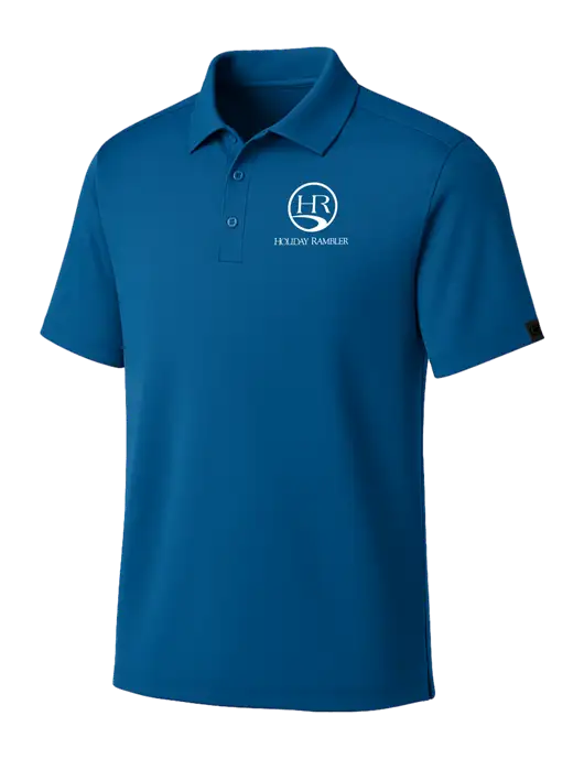 OGIO Royal Blue Framework Polo w/Holiday Rambler Logo