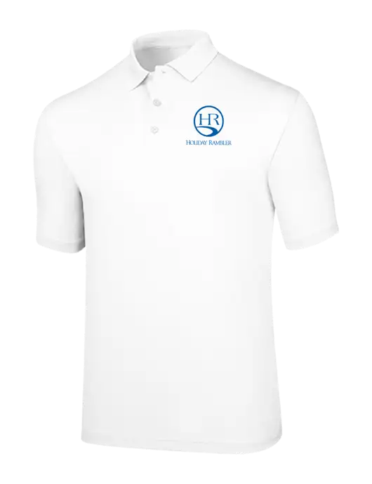 Callaway Opti-Dri White Chev Polo w/Holiday Rambler Logo