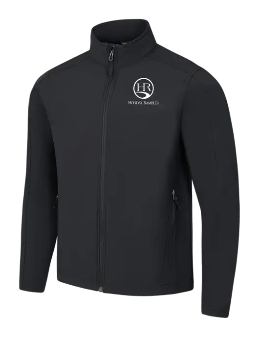 Black Core Soft Shell Jacket w/Holiday Rambler Logo
