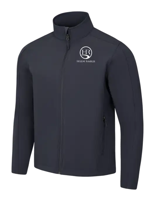 Charcoal Grey Core Soft Shell Jacket w/Holiday Rambler Logo