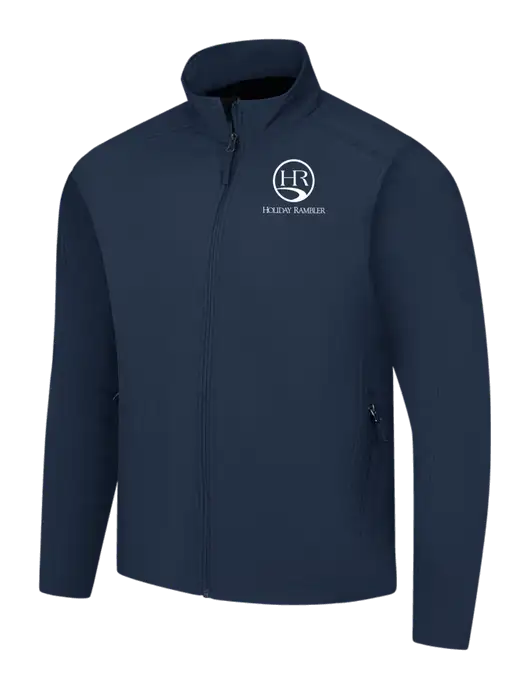Navy Core Soft Shell Jacket w/Holiday Rambler Logo