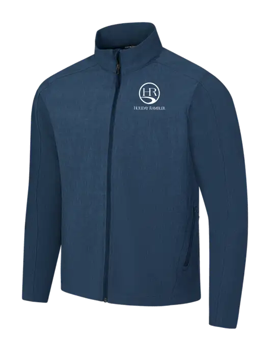 Navy Heather Core Soft Shell Jacket w/Holiday Rambler Logo
