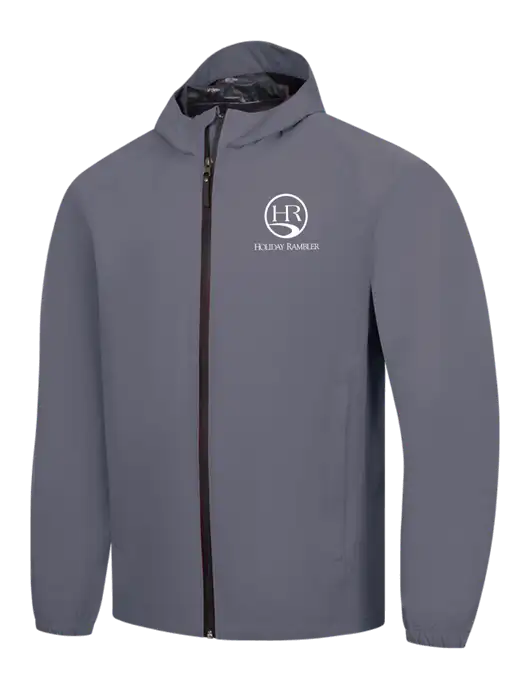 Dark Grey Essential Rain Jacket w/Holiday Rambler Logo