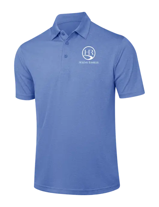 Royal Heather Contender Polo w/Holiday Rambler Logo