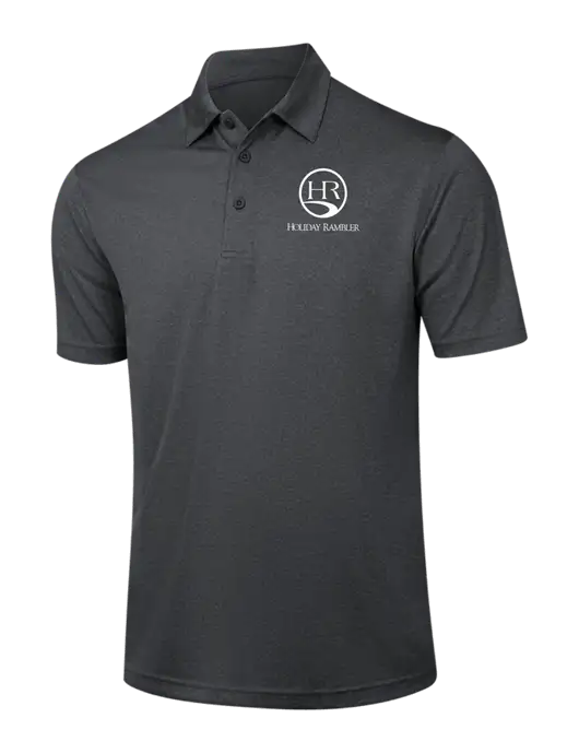 Dark Grey Heather Contender Polo w/Holiday Rambler Logo