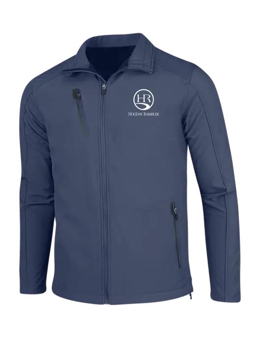 Navy Welded Softshell Jacket w/Holiday Rambler Logo