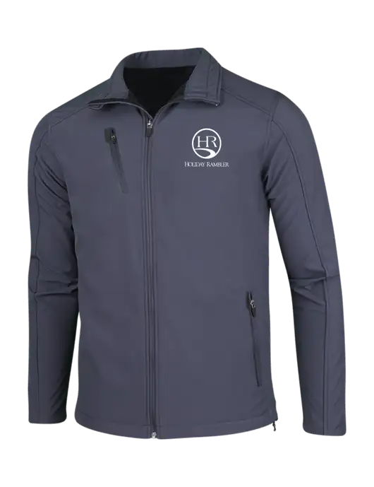 Dark Grey Welded Softshell Jacket w/Holiday Rambler Logo