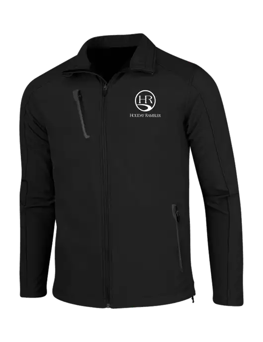 Black Welded Softshell Jacket w/Holiday Rambler Logo