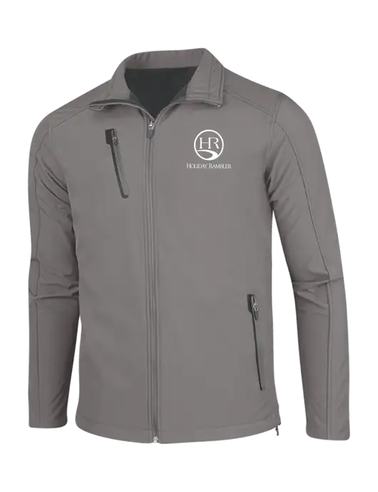 Medium Grey Welded Softshell Jacket w/Holiday Rambler Logo