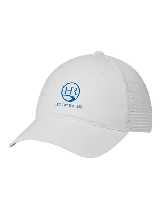 Richardson 111 Garment Washed Trucker Cap White w/White Mesh w/Holiday Rambler Logo