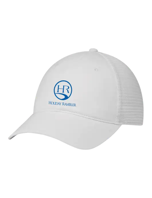 Richardson 111 Garment Washed Trucker Cap White w/White Mesh w/Holiday Rambler Logo