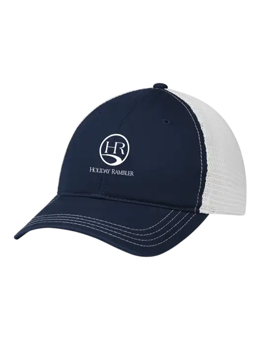 Richardson 111 Garment Washed Trucker Cap Navy w/White Mesh w/Holiday Rambler Logo