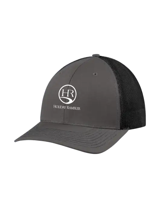 Richardson Adjustable Snapback Original 112 Trucker Cap Dark Grey w/Black Mesh w/Holiday Rambler Logo