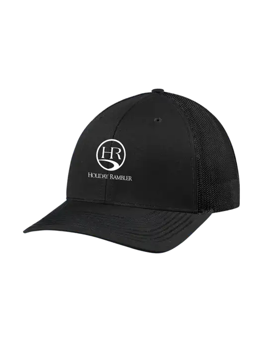 Richardson Adjustable Snapback Original 112 Trucker Cap Black w/Black Mesh w/Holiday Rambler Logo