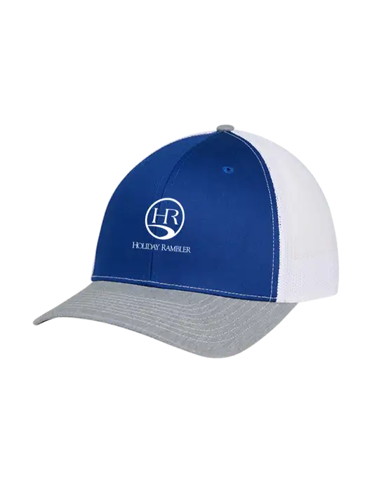 Richardson Adjustable Snapback Original 112 Trucker Cap Royal/HeatherGrey/White Mesh w/Holiday Rambler Logo
