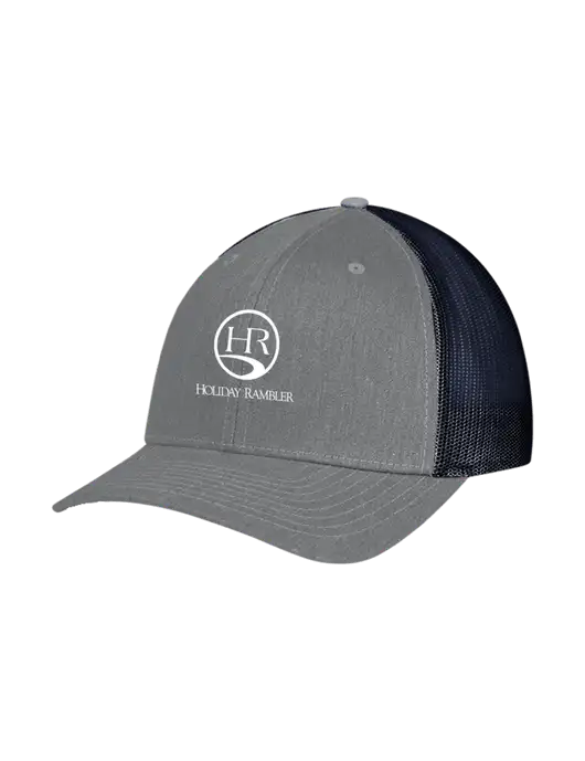 Richardson Adjustable Snapback Original 112 Trucker Cap Heather Grey w/Navy Mesh w/Holiday Rambler Logo