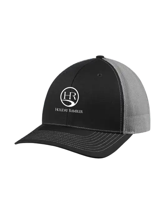Richardson Adjustable Snapback Original 112 Trucker Cap Black w/Charcoal Mesh w/Holiday Rambler Logo