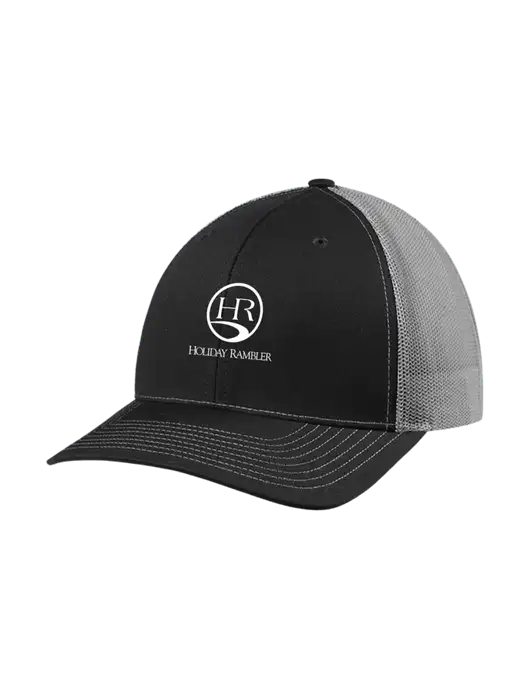 Richardson Adjustable Snapback Original 112 Trucker Cap Black w/Charcoal Mesh w/Holiday Rambler Logo
