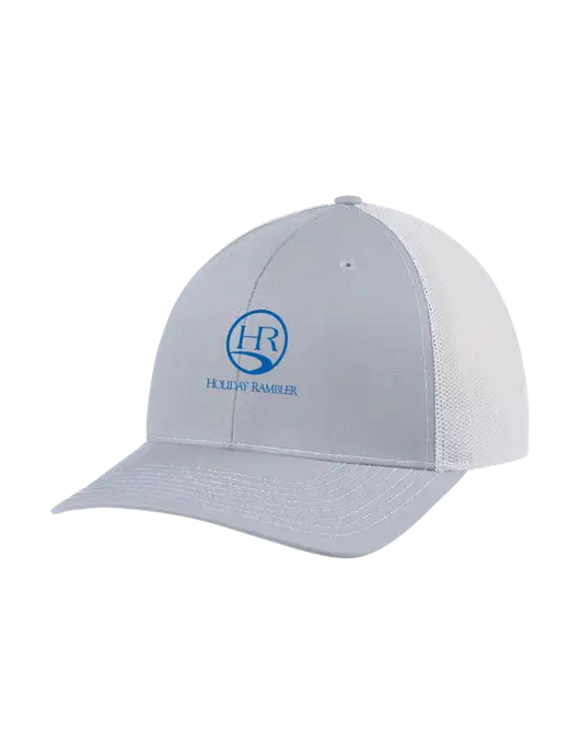 Richardson Adjustable Snapback Original 112 Trucker Cap Light Heather Grey w/White Mesh w/Holiday Rambler Logo