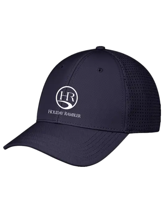 Navy Performance Stretchable Cap Hook & Loop w/Holiday Rambler Logo