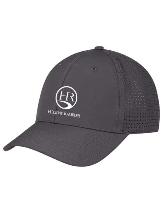 Charcoal Performance Stretchable Cap Hook & Loop w/Holiday Rambler Logo