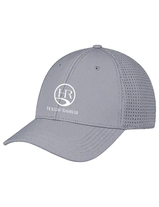Grey Performance Stretchable Cap Hook & Loop w/Holiday Rambler Logo