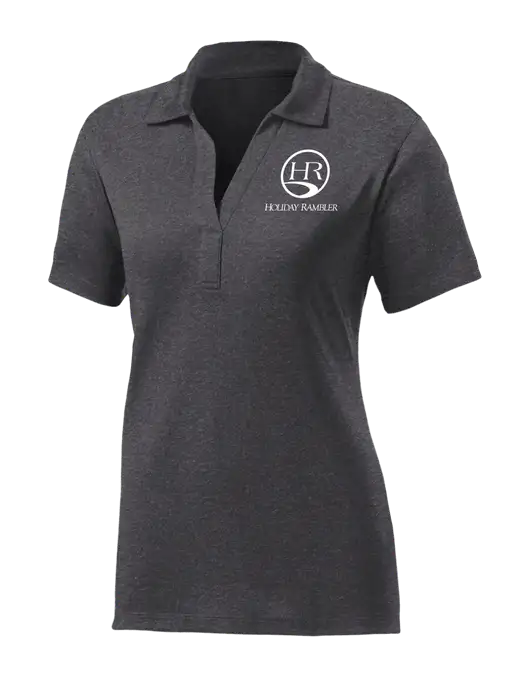 Womens Dark Grey Heather Contender Polo w/Holiday Rambler Logo