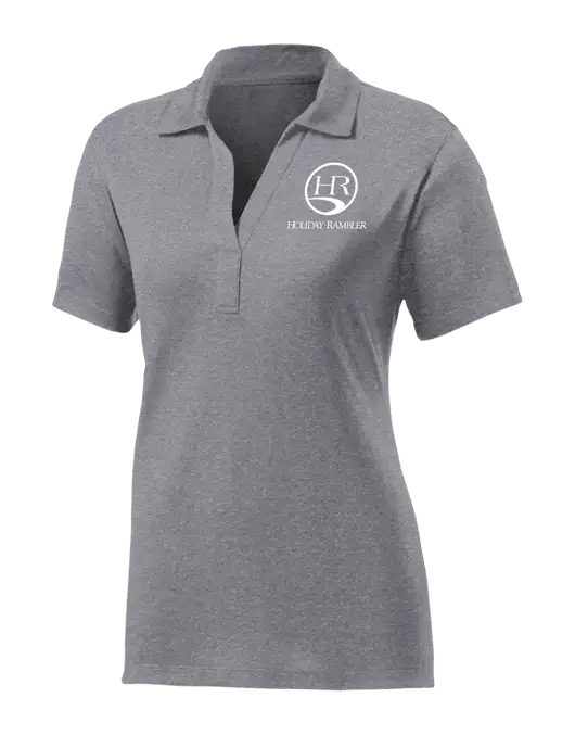 Womens Medium Grey Heather Contender Polo w/Holiday Rambler Logo