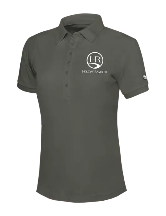 OGIO Womens Medium Grey Jewel Polo w/Holiday Rambler Logo