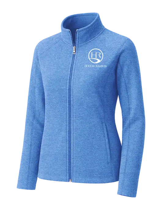 Light Royal Heather Womens Microfleece Full-Zip Jacket w/Holiday Rambler Logo