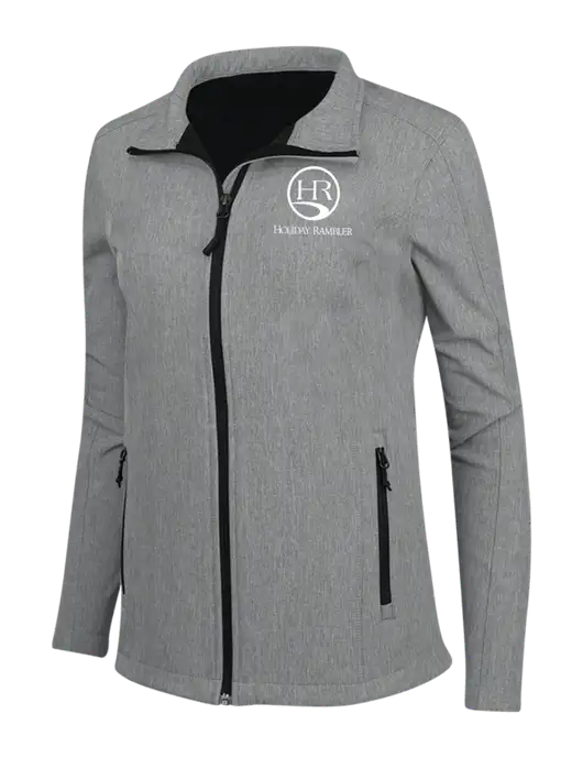 Medium Grey Heather Womens Core Soft Shell Jacket w/Holiday Rambler Logo