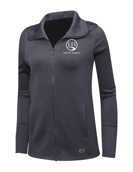 OGIO Dark Grey Womens Endurance Modern Performance Full-Zip w/Holiday Rambler Logo
