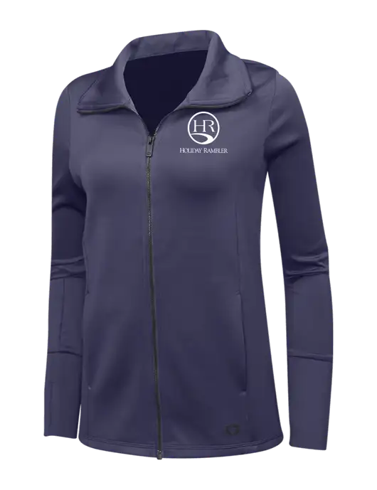 OGIO Navy Womens Endurance Modern Performance Full-Zip w/Holiday Rambler Logo
