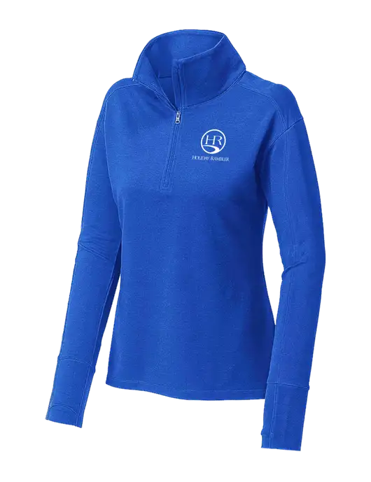 Womens Sport-Wick Flex Fleece Royal Blue 1/4-Zip w/Holiday Rambler Logo
