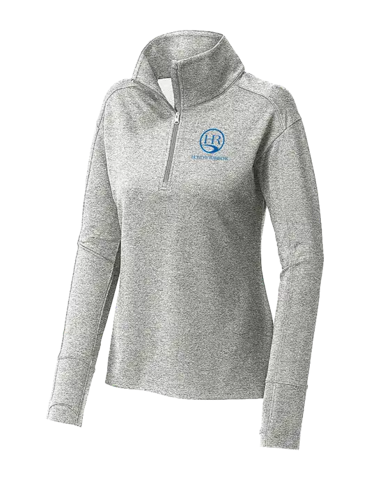 Womens Sport-Wick Flex Fleece Light Grey Heather 1/4-Zip w/Holiday Rambler Logo