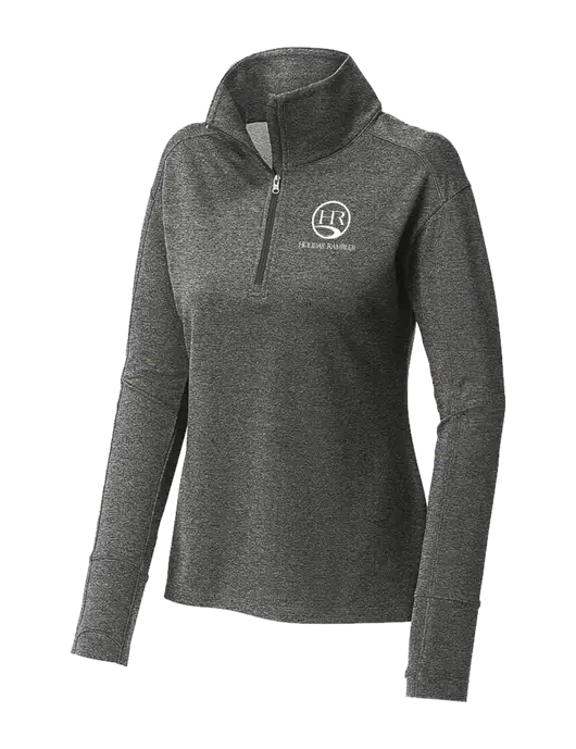 Womens Sport-Wick Flex Fleece Dark Grey Heather 1/4-Zip w/Holiday Rambler Logo