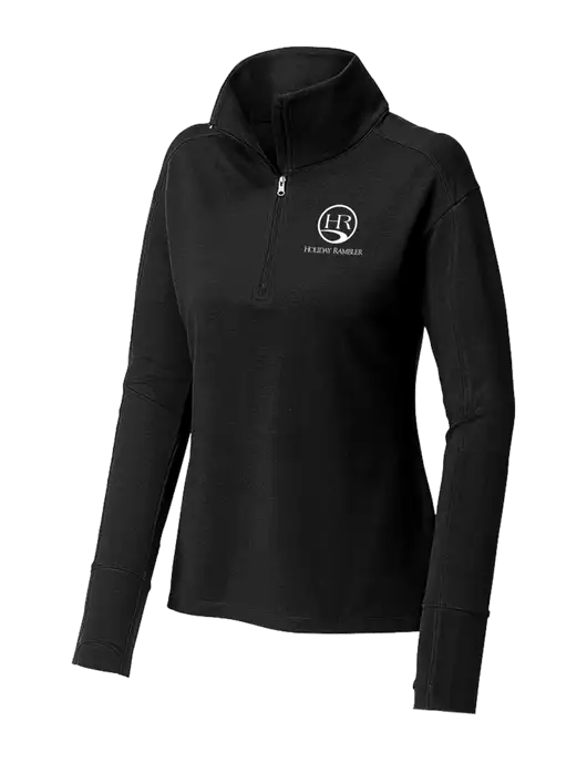 Womens Sport-Wick Flex Fleece Black 1/4-Zip w/Holiday Rambler Logo