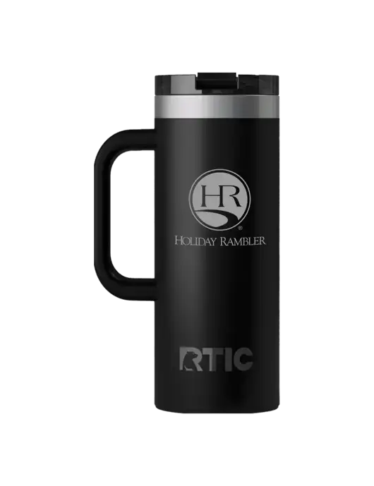 RTIC Road Trip 20 oz Black Travel Mug w/Holiday Rambler Logo