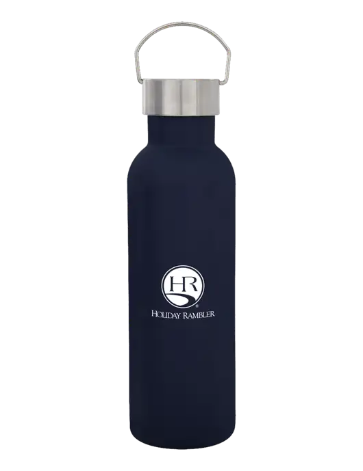 28 oz Dark Navy Bubbli Stainless Steel Bottle w/Holiday Rambler Logo
