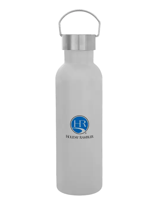 28 oz White Bubbli Stainless Steel Bottle w/Holiday Rambler Logo