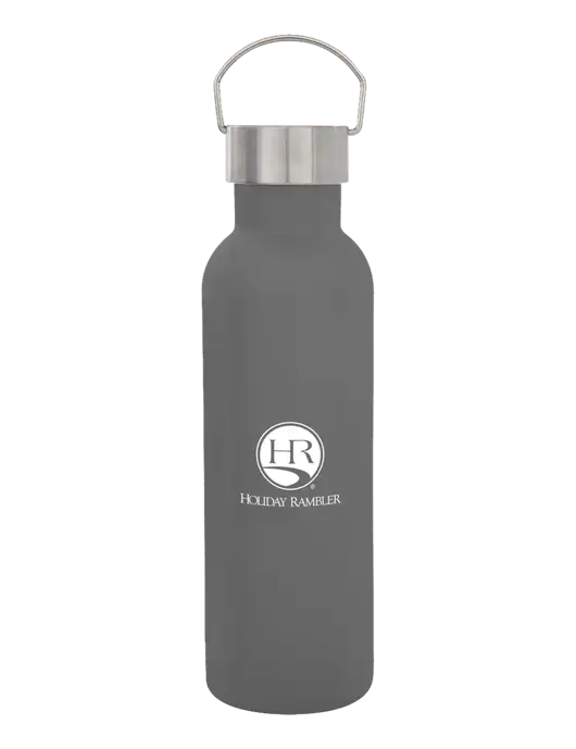 28 oz Medium Grey Bubbli Stainless Steel Bottle w/Holiday Rambler Logo
