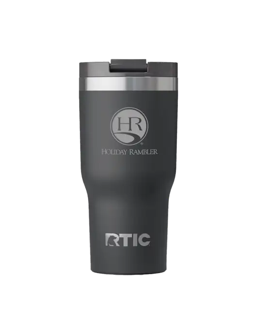 RTIC Essential 20 oz Charcoal Tumbler w/Holiday Rambler Logo