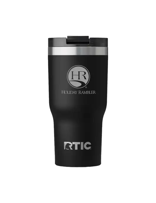 RTIC Essential 20 oz Black Tumbler w/Holiday Rambler Logo