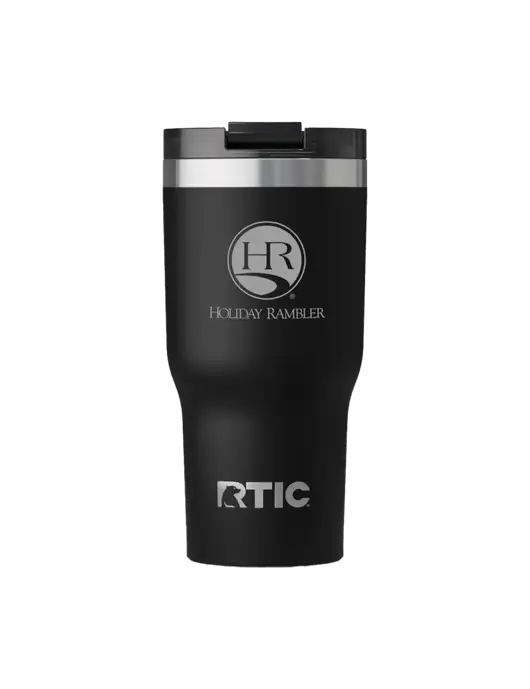 RTIC Essential 20 oz Black Tumbler w/Holiday Rambler Logo