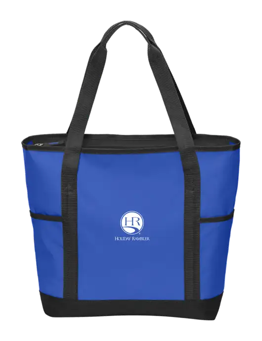 On the Go Royal/Black Tote w/Holiday Rambler Logo